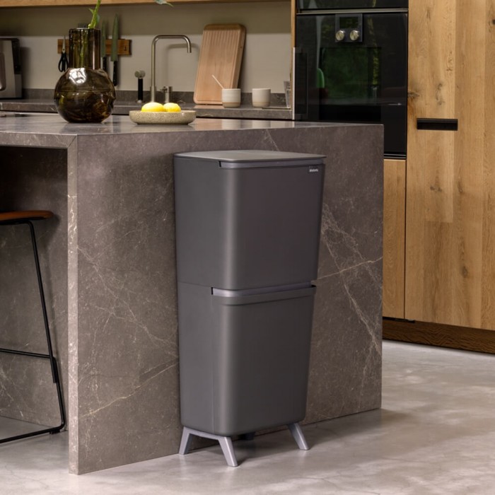 Кош за смет за разделно събиране Brabantia SortUp Hi 20+25L, Dark Grey Кош за смет за разделно събиране Brabantia SortUp Hi 20+25L, Dark Grey