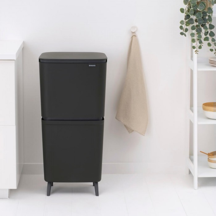 Кош за смет за разделно събиране Brabantia SortUp Hi 20+25L, Dark Grey Кош за смет за разделно събиране Brabantia SortUp Hi 20+25L, Dark Grey