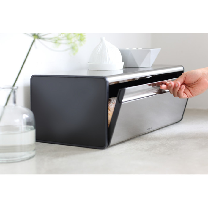 Кутия за хляб Brabantia Fall Front Matt Steel Fingerprint Proof - Кухня