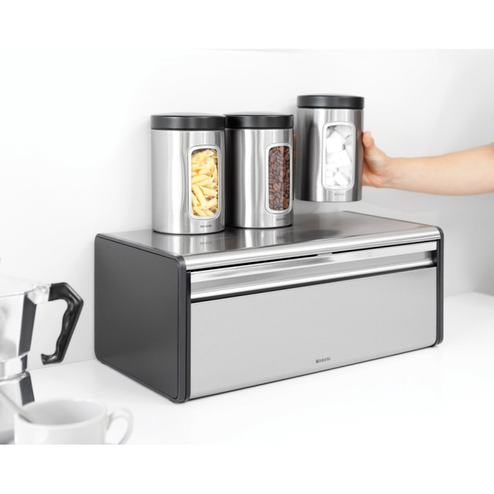 Кутия за хляб Brabantia Fall Front Matt Steel Fingerprint Proof - Кухня