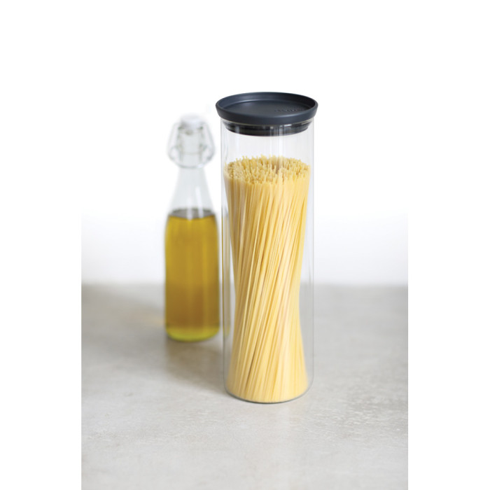 Стъклен буркан Brabantia Stackable 1.9L, Dark Grey - Кухня