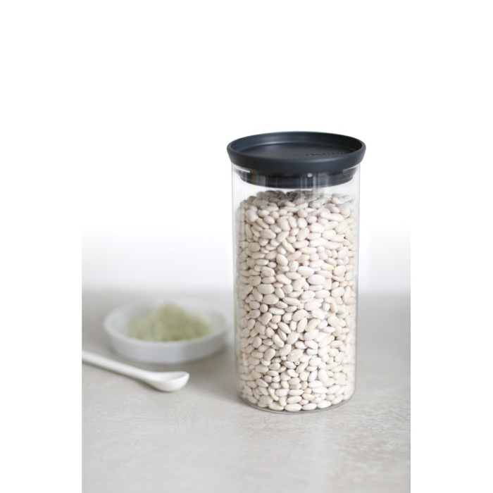 Стъклен буркан Brabantia Stackable 1.1L, Dark Grey - Кухня