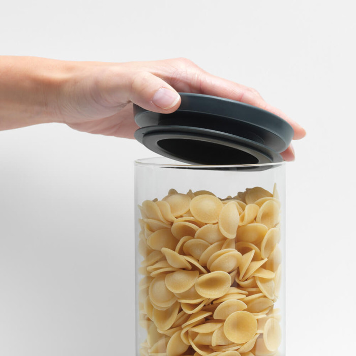 Стъклен буркан Brabantia Stackable 0.6L, Dark Grey - Кухня