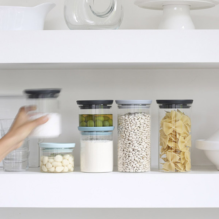 Стъклен буркан Brabantia Stackable 0.3L, Dark Grey - Кухня