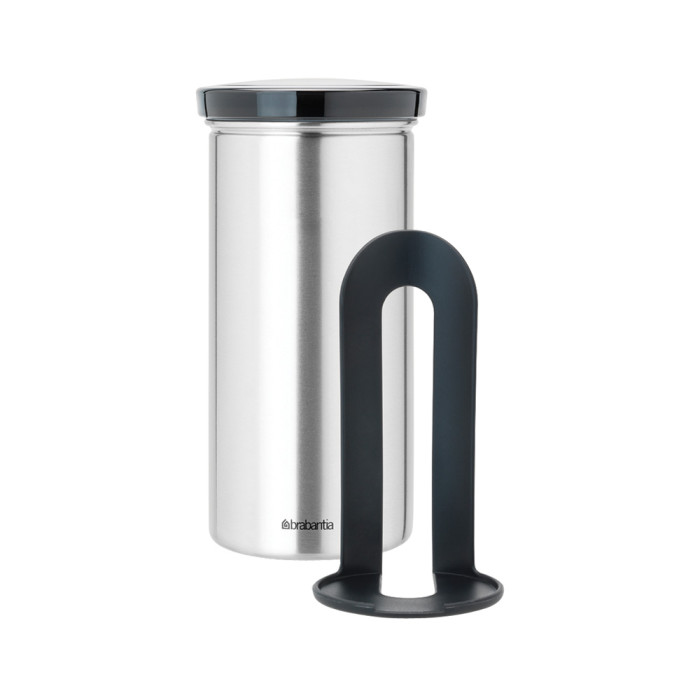 Буркан за 18 броя кафе-капсули Brabantia Matt Steel Fingerprint Proof, Grey - Кухня