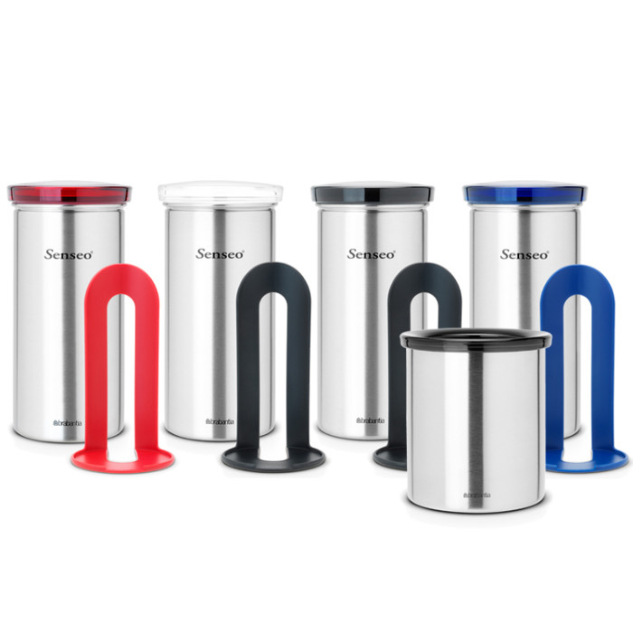 Буркан за 18 броя кафе-капсули Brabantia Matt Steel Fingerprint Proof, Grey Буркан за 18 броя кафе-капсули Brabantia Matt Steel Fingerprint Proof, Grey - Кухня