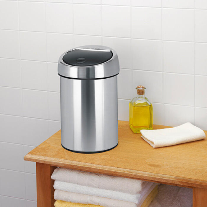 Кош за смет Brabantia Touch Bin 3L, Matt Steel Fingerprint Proof Кош за смет Brabantia Touch Bin 3L, Matt Steel Fingerprint Proof - Баня и почистване