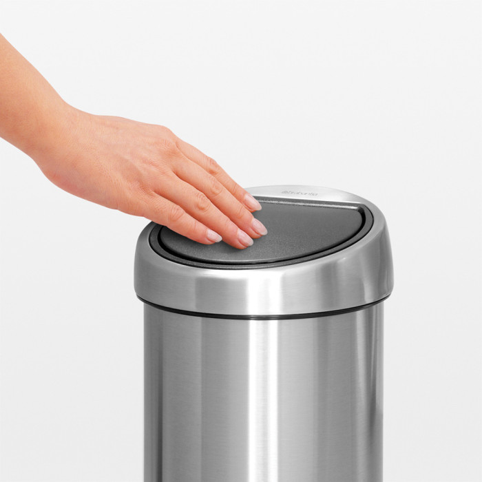 Кош за смет Brabantia Touch Bin 3L, Matt Steel Fingerprint Proof - Баня и почистване