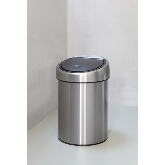 Кош за смет Brabantia Touch Bin 3L, Matt Steel Fingerprint Proof - Баня и почистване