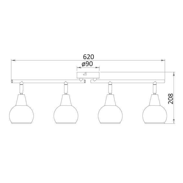 Спот 4-ка Sion, E 14, 4 x max 40W Спот 4-ка Sion, E 14, 4 x max 40W - Електроуреди