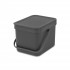 Кош за смет за разделно събиране Brabantia Sort&Go 6L, Dark Grey Кош за смет за разделно събиране Brabantia Sort&Go 6L, Dark Grey - Баня и почистване
