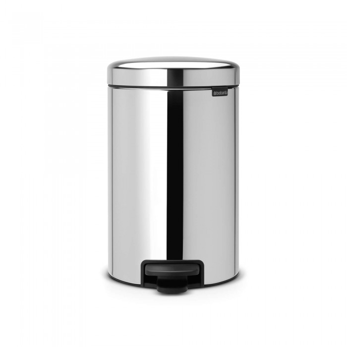 Кош за смет с педал Brabantia NewIcon 12L, Brilliant Steel, метална кофа - Баня и почистване