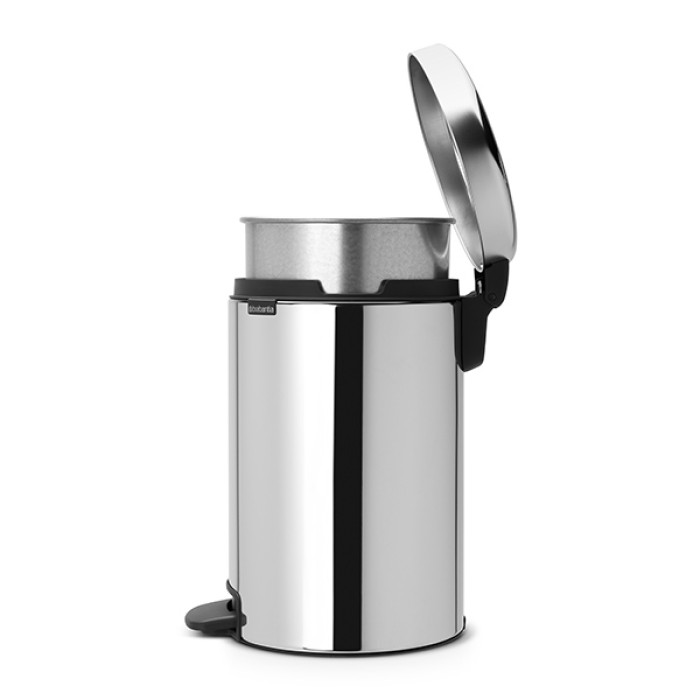 Кош за смет с педал Brabantia NewIcon 12L, Brilliant Steel, метална кофа Кош за смет с педал Brabantia NewIcon 12L, Brilliant Steel, метална кофа - Баня и почистване
