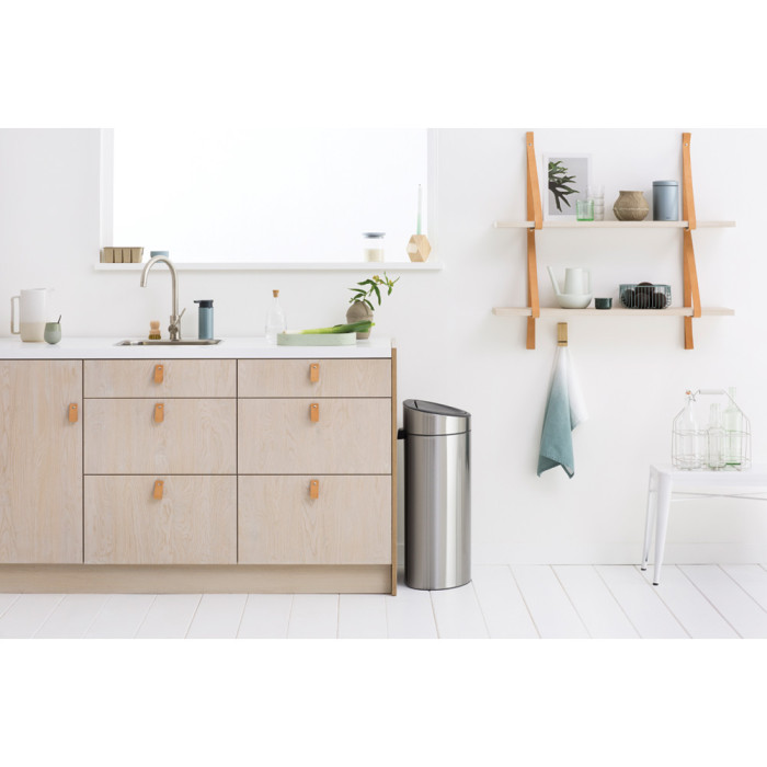 Кош за смет Brabantia Touch Bin New Recycle 23+10L, Matt Steel Fingerprint Proof - Баня и почистване
