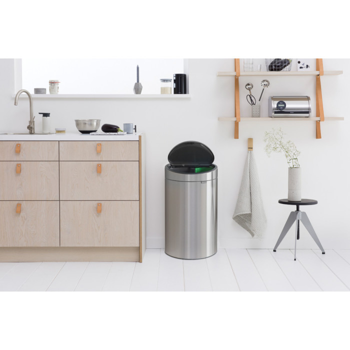 Кош за смет Brabantia Touch Bin New Recycle 23+10L, Matt Steel Fingerprint Proof - Баня и почистване