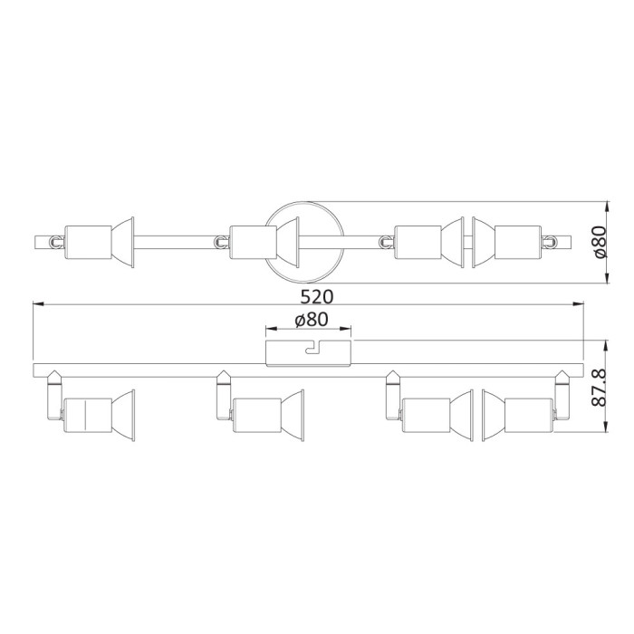 Спот 4-ка Jess, GU10 4 x 50W Спот 4-ка Jess, GU10 4 x 50W - Електроуреди