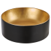 Умивалник за плот KOS INVENA TREND 42 см, кръгла, черен/ златен мат