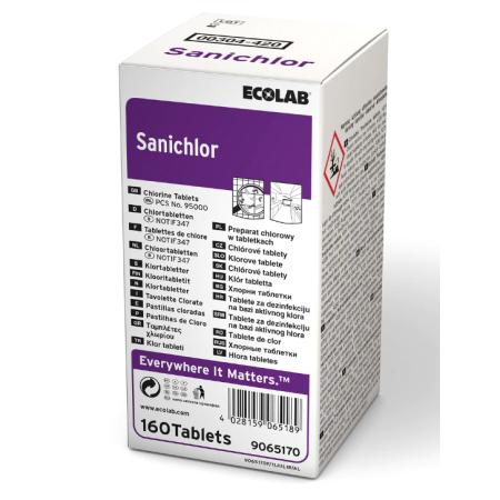 ECOLAB Sanichlor таблетки-Хлорни таблетки 6 кутии x 160бр.