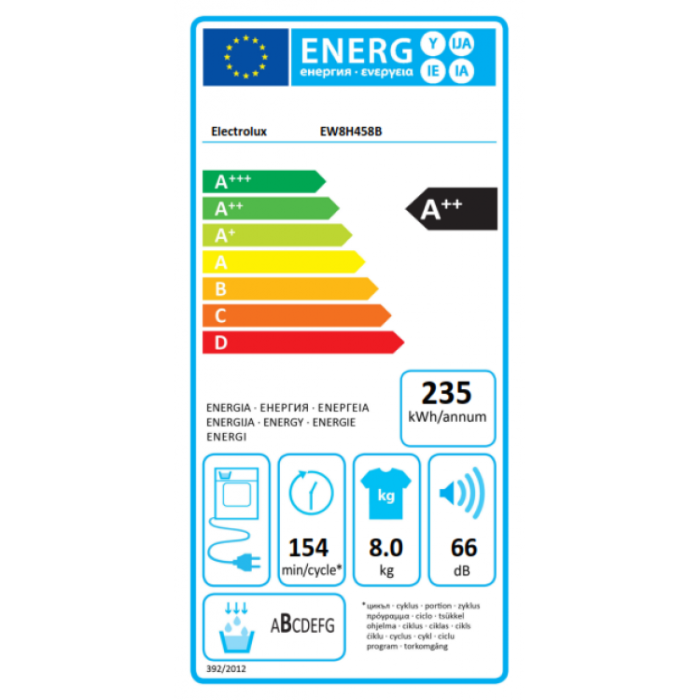 Сушилня Electrolux EW8H458B Сушилня Electrolux EW8H458B - Сушилни