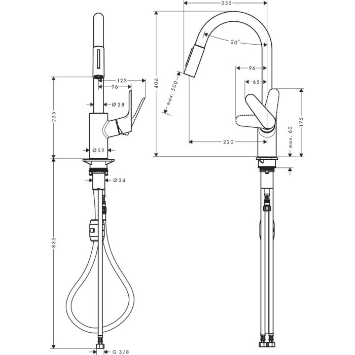 Кухненски смесител hansgrohe Focus M41-H240 pull out Кухненски смесител hansgrohe Focus M41-H240 pull out - Смесители