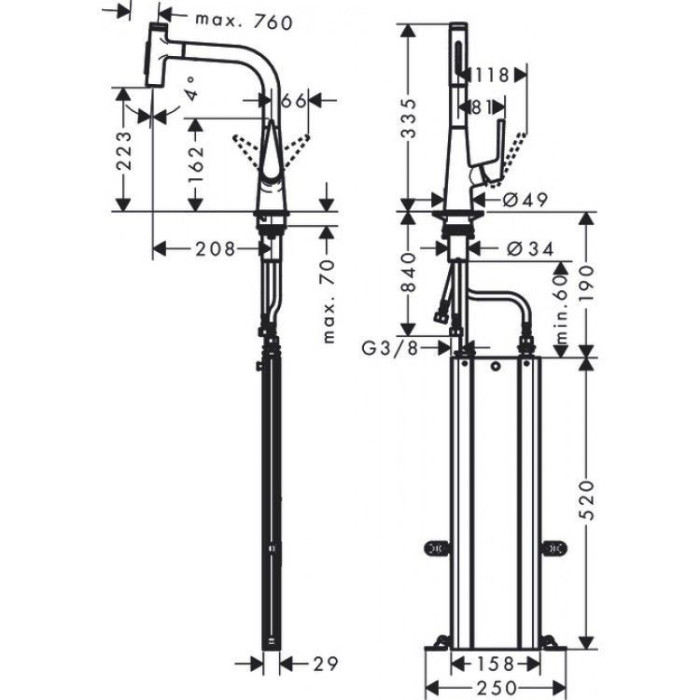 Смесител за кухня hansgrohe Talis Select M51-H220 SSF Смесител за кухня hansgrohe Talis Select M51-H220 SSF - Смесители