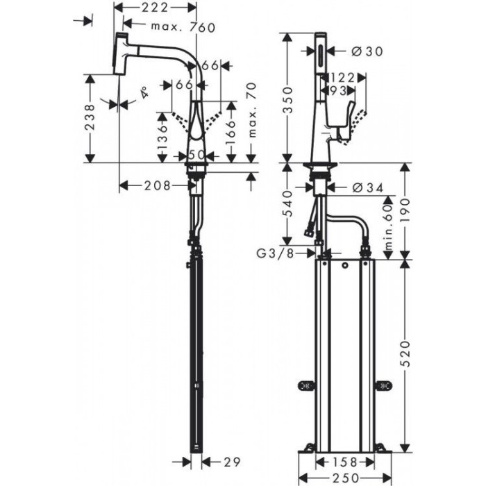 Смесител за кухня hansgrohe Metris Select M71-H240 Смесител за кухня hansgrohe Metris Select M71-H240 - Смесители