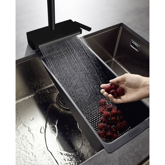 Смесител за кухня Hansgrohe Aquno Select M81-H170, Matt Black, pull-out spray, 3jet, sBox Смесител за кухня Hansgrohe Aquno Select M81-H170, Matt Black, pull-out spray, 3jet, sBox - Смесители