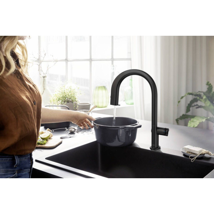 Смесител за кухня Hansgrohe Aqittura M91-H210, matt black, pull-out Смесител за кухня Hansgrohe Aqittura M91-H210, matt black, pull-out - Смесители