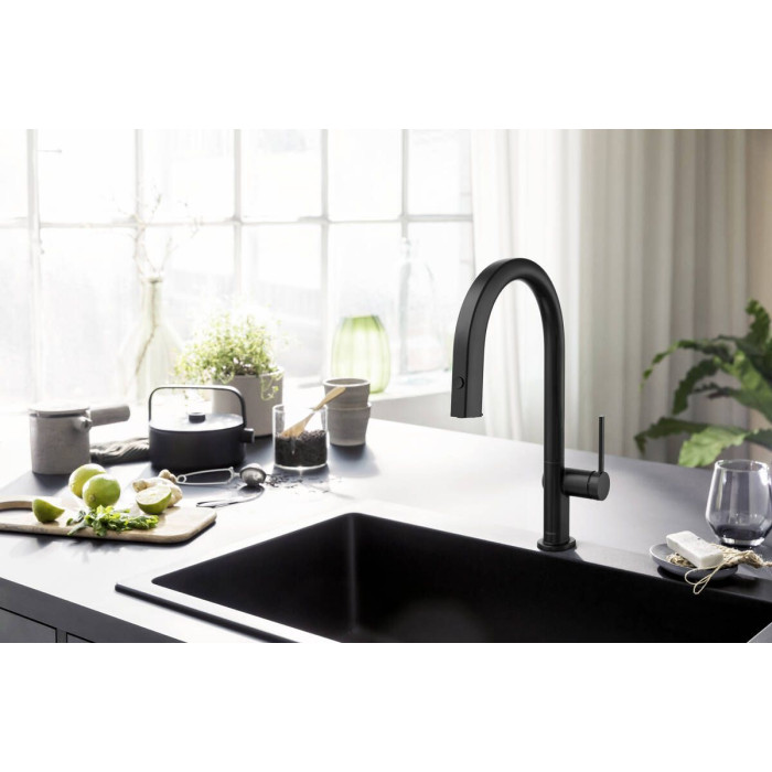 Смесител за кухня Hansgrohe Aqittura M91-H210, matt black, pull-out Смесител за кухня Hansgrohe Aqittura M91-H210, matt black, pull-out - Смесители