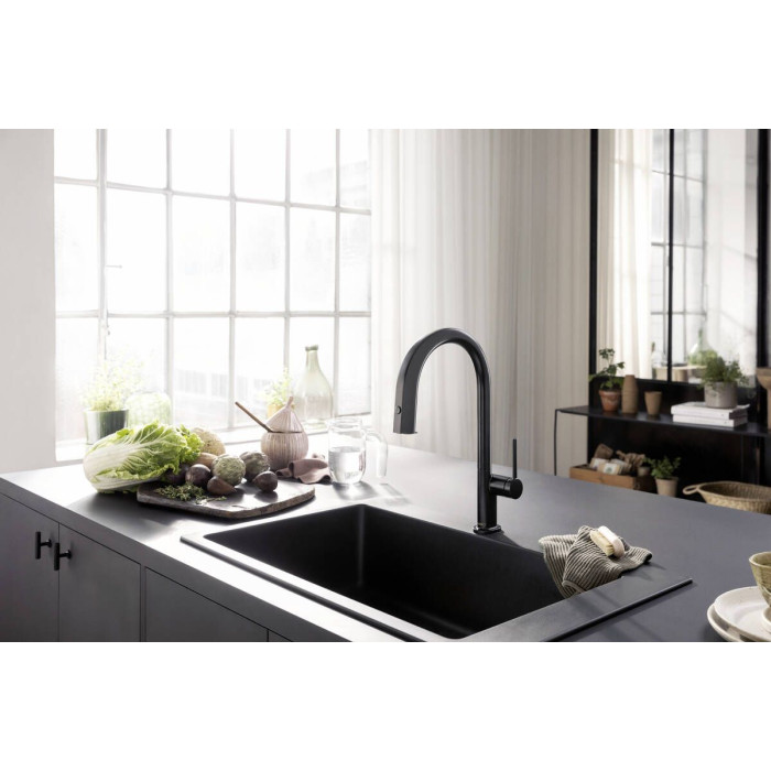 Смесител за кухня Hansgrohe Aqittura M91-H210, matt black, pull-out, sBox Смесител за кухня Hansgrohe Aqittura M91-H210, matt black, pull-out, sBox - Смесители