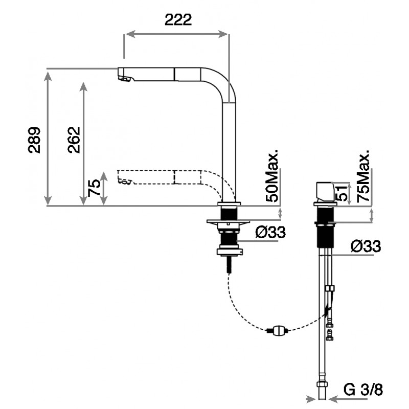 Кухненски смесител с керамична глава TEKA AUK 983 Underwindow Кухненски смесител с керамична глава TEKA AUK 983 Underwindow