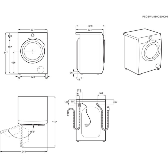 Пералня със сушилня AEG LWR85066OE - 11KG UNIVERSALDOSE WIFI - Свободностоящи уреди