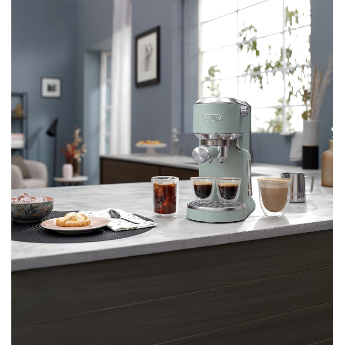 Кафемашина DeLonghi Dedica Duo EC890.GR Кафемашина DeLonghi Dedica Duo EC890.GR - Малки домакински уреди