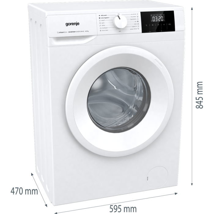 Свободностояща перална машина Gorenje WNGPI72SBS - 7 кг, 1200 обр./мин. - Перални