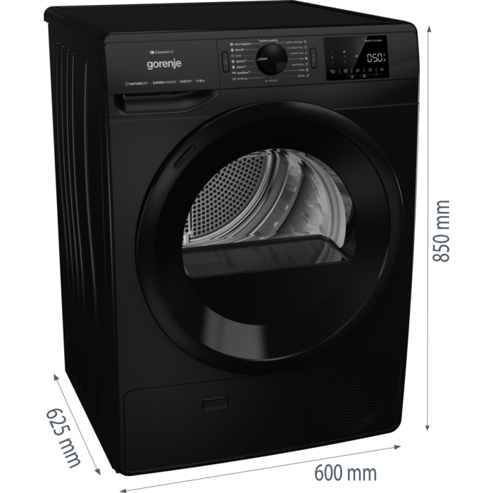 Свободностояща сушилна машина с термопомпа Gorenje DPNE82GNLWIFI/B - 8 кг - Сушилни