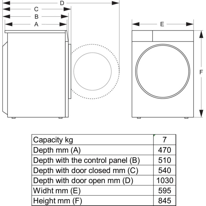 Свободностояща сушилна машина с термопомпа Gorenje DHNE7D - 7 кг - Сушилни