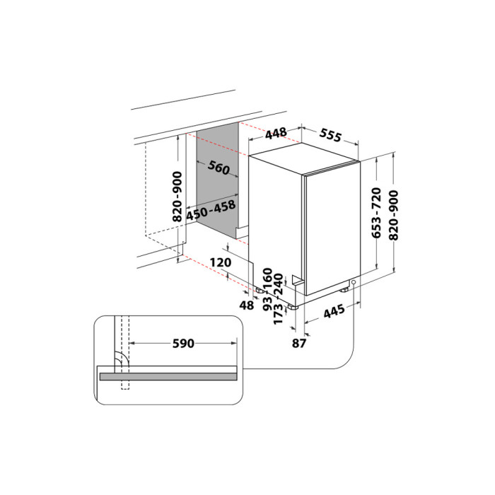 Съдомиялна за вграждане WHIRLPOOL WSIC 3M27 C Съдомиялна за вграждане WHIRLPOOL WSIC 3M27 C - Уреди за вграждане