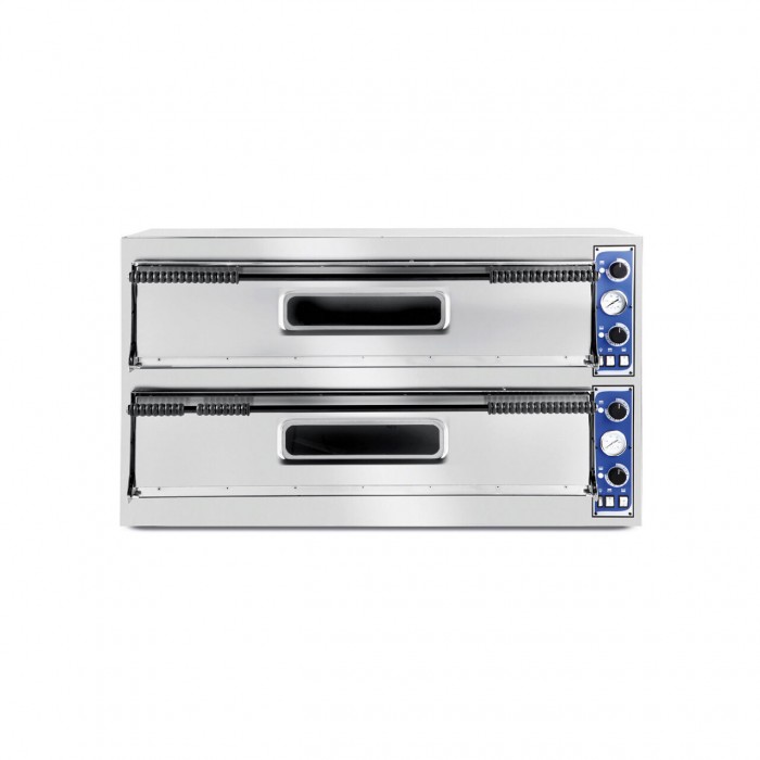 Професионална фурна за пица Basic Slim Line Inox 2 камери 12000 W температурен диапазон 50?C до 500?C Hendi 2x1080x410x(H)140 mm