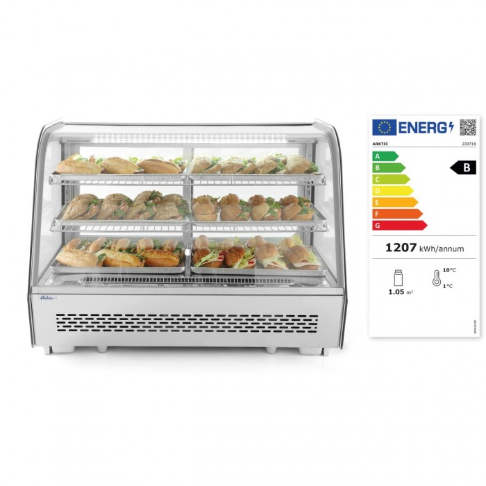 Студена витрина, 160 л, температурен диапазон 2-6 гр С, 160 W, ARKTIC by Hendi, 850x568x(H)686 mm, енергиен клас B