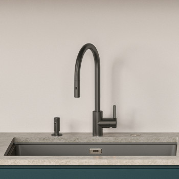 Смесител Tap Eos Neo Pull down spray, PVD, side lever, high pressure, stainless steel, anthracite - Смесители