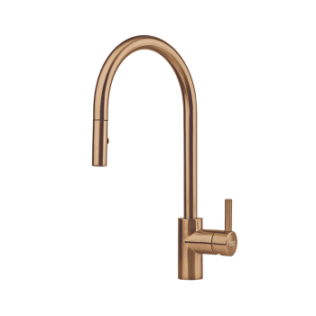 Смесител Eos Neo Pull, PVD, down spray, side lever, high pressure, stainless steel, copper - Смесители