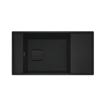 Гранитна мивка Fresno 111-86, 860×458 mm, 3 1/2, with waste kit, reversible, black matt