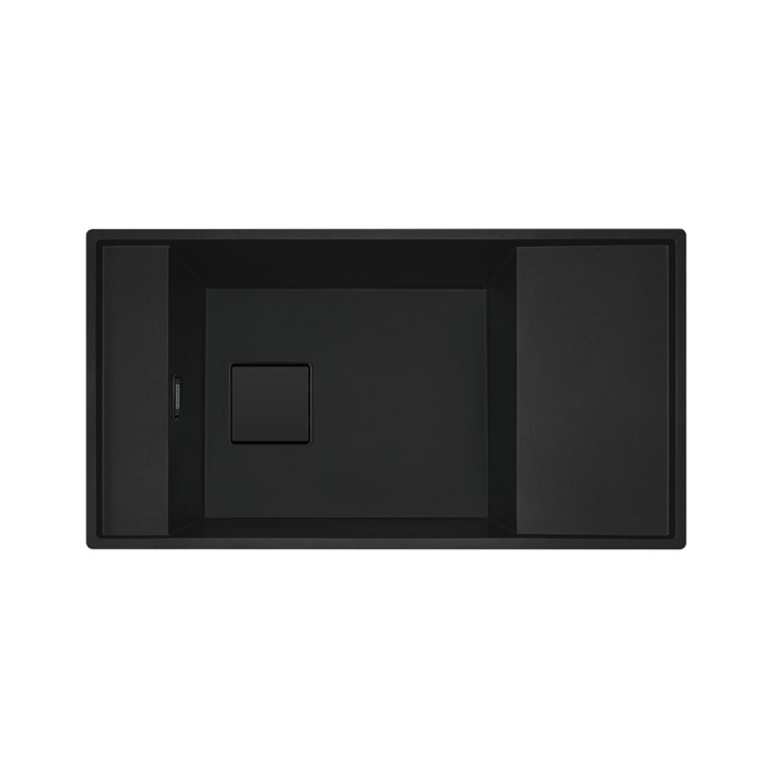 Гранитна мивка Fresno 111-86, 860×458 mm, 3 1/2, with waste kit, reversible, black matt Гранитна мивка Fresno 111-86, 860×458 mm, 3 1/2, with waste kit, reversible, black matt - Мивки