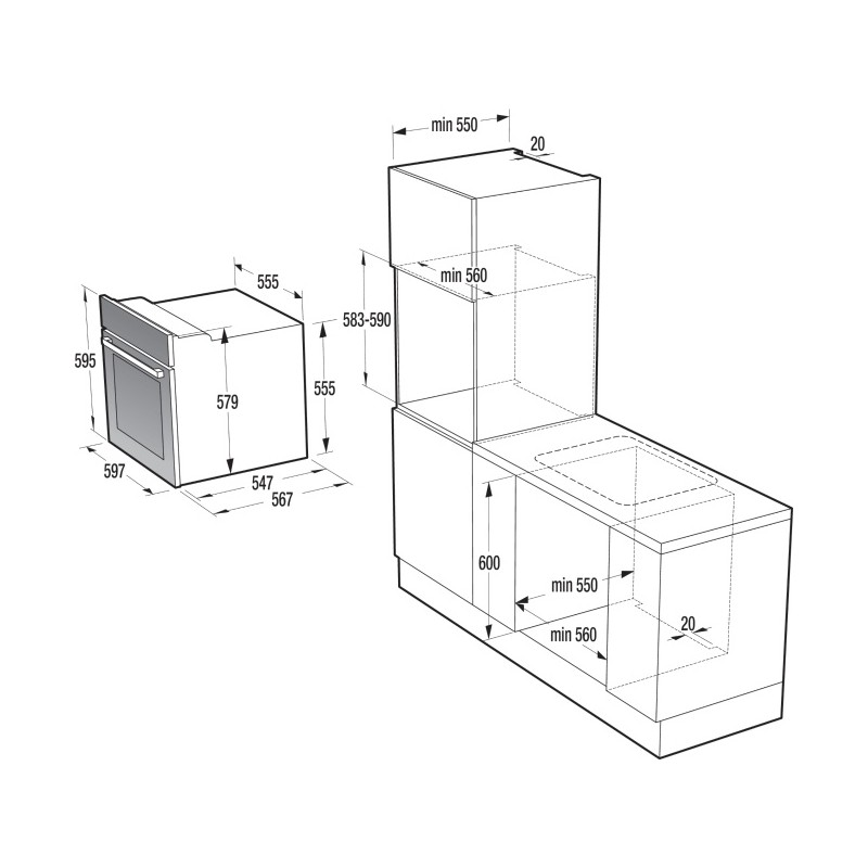 Фурна за вграждане, клас A, обем 67л, Gorenje BO647A30XG Фурна за вграждане, клас A, обем 67л, Gorenje BO647A30XG
