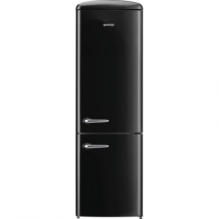 Хладилник с фризер, Gorenje Retro Collection ORK192BK, цвят черен