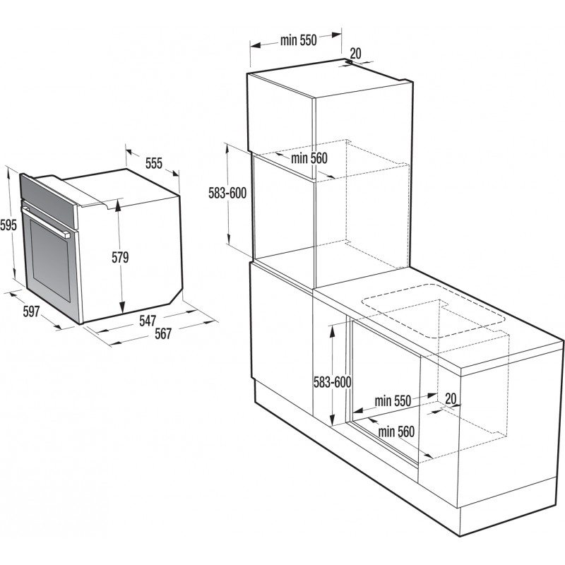 Фурна за вграждане Gorenje BO617ST, клас A, обем 67л, Цвят огледално сиво Фурна за вграждане Gorenje BO617ST, клас A, обем 67л, Цвят огледално сиво