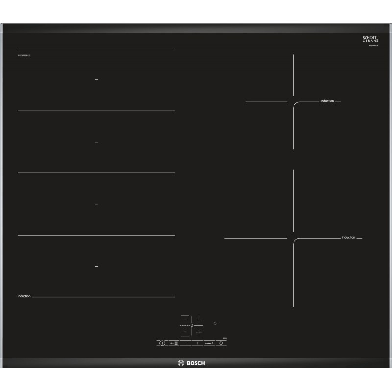 Индукционен стъклокерамичен готварски плот Bosch PXE675BB1E Индукционен стъклокерамичен готварски плот Bosch PXE675BB1E