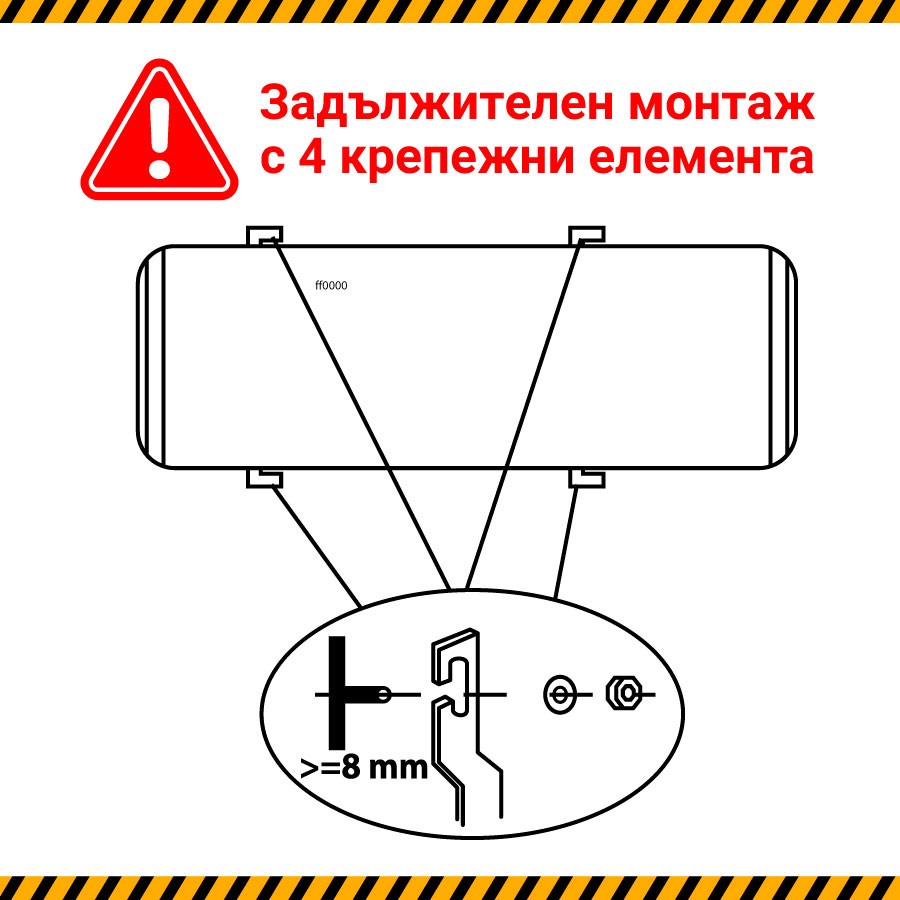 Монтаж на хоризонтален бойлер